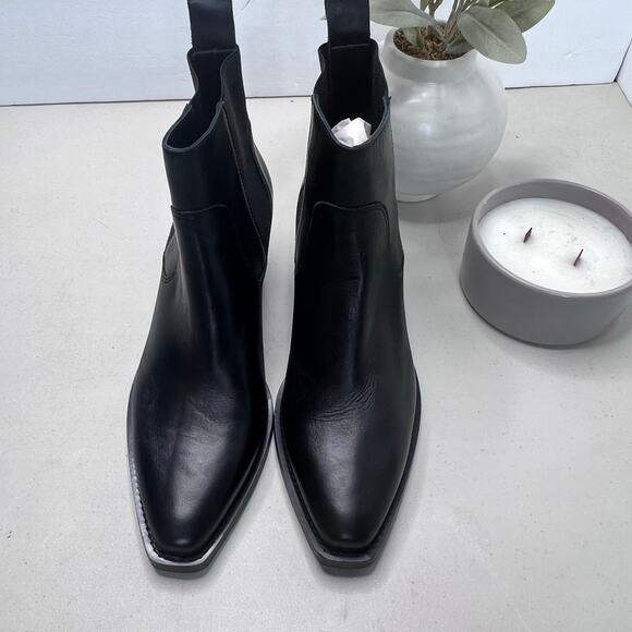 Everlane The Boss Boot Leather Black Chunky Heel Pointed Toe Women 9 - Picture 5 of 11